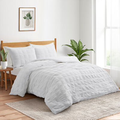 Peace Nest 3 Piece Crinkle Textured Comforter Sets, King or Queen Size Blanket