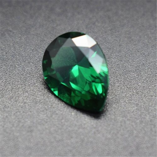 Emerald Pear Shaped Faceted Gemstone Teardrop Cut Emerald Gem Rich Green Emerald - Picture 33 of 44