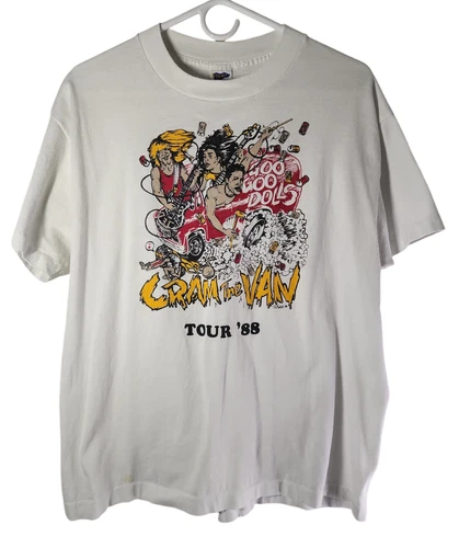 TRUE Vintage Goo Goo Dolls Concert T Shirt Cram The Van 1980s vintage concert t-shirt, vintage, single stitch, B+ condition