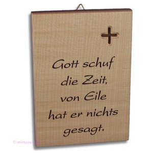 Spruchtafel Tafel Bild Aus Ahorn Holz Mit Kreuz Und Spruch Gott