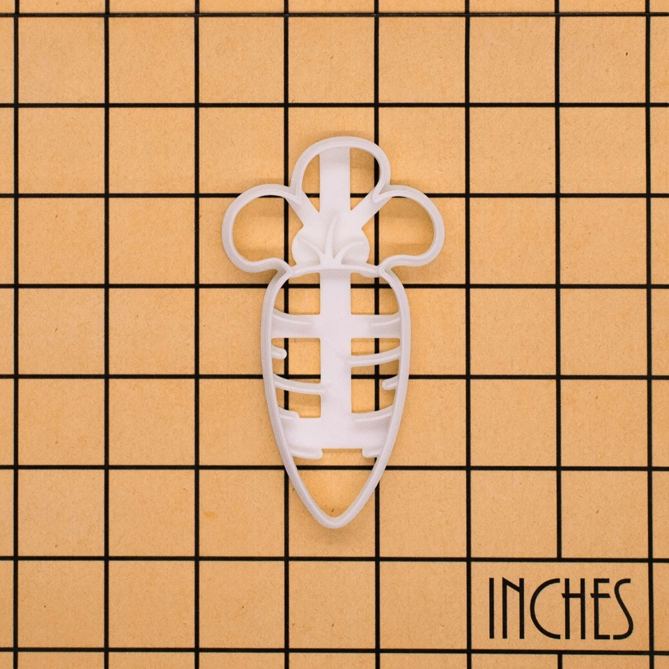 Lindo cortador de galletas de zanahoria - Huevo de Pascua caza primavera baby shower conejito granja vegetal Foto 4 de 4