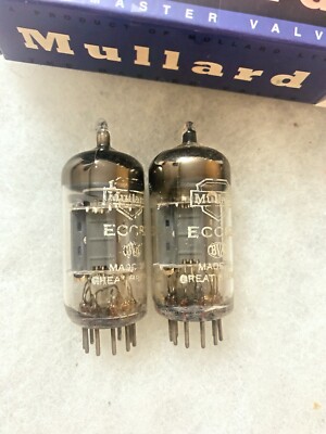 Mullard 12AU7 ECC82 CV491 O getter Matched Pair Excellent Sounding