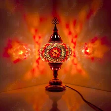 Handmade Turkish Moroccan Mosaic Table Bedside Tiffany Desk Lamp Light Large