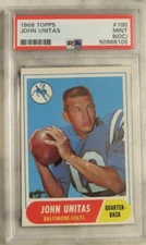 1968 Topps Football #100 : JOHN Johnny UNITAS (MINT) PSA 9 OC - VTG STUNNER!!!
