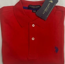 New U.S. Polo Assn. Men's Short Sleeve Polo Red Color Size M $21.50