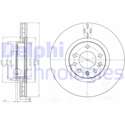 Bremsscheibe BG3963 DELPHI Für FIAT