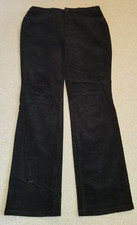 Womens Pants-TALBOTS-black corduroy "Simply Flattering 5-Pocket" straight leg-8