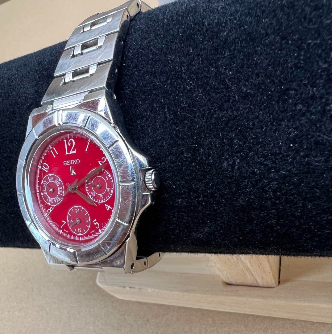 Seiko LUKIA 5Y89-0B30 Triple Calendar Red Working Condition | eBay