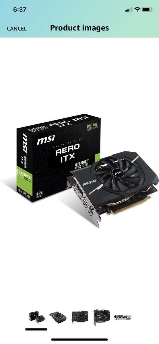 MSI Gaming GeForce GTX 1070 8GB GDDR5 SLI DirectX 12 VR Ready ITX