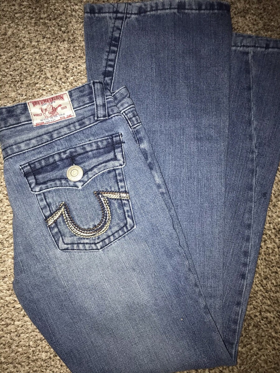True Religion Jeans Womens Joey Big T 29 Twisted Leg Flare