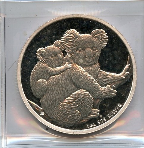 2008 AUSTRALIA KOALA & JOEY 1 OZ. .999 SILVER COIN!!!