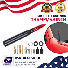 Modigt Universal Black&Red 5.3inch Aluminum Allo Durable Bullet Style Antenna US