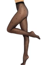 Gatta Silver Party 20 Denier Glossy Sheer Tights, Star Pattern Hosiery