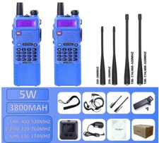2X BAOFENG UV-5R III 5W 226-260MHZ TRI-BAND FM HAM TWO-WAY RADIOS WALKIE TALKIE 