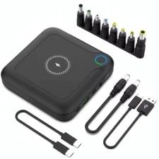 Laptop Power Bank 24000mAh 100W USB-C PD–Qi Wireless, DC Output, Travel Charger