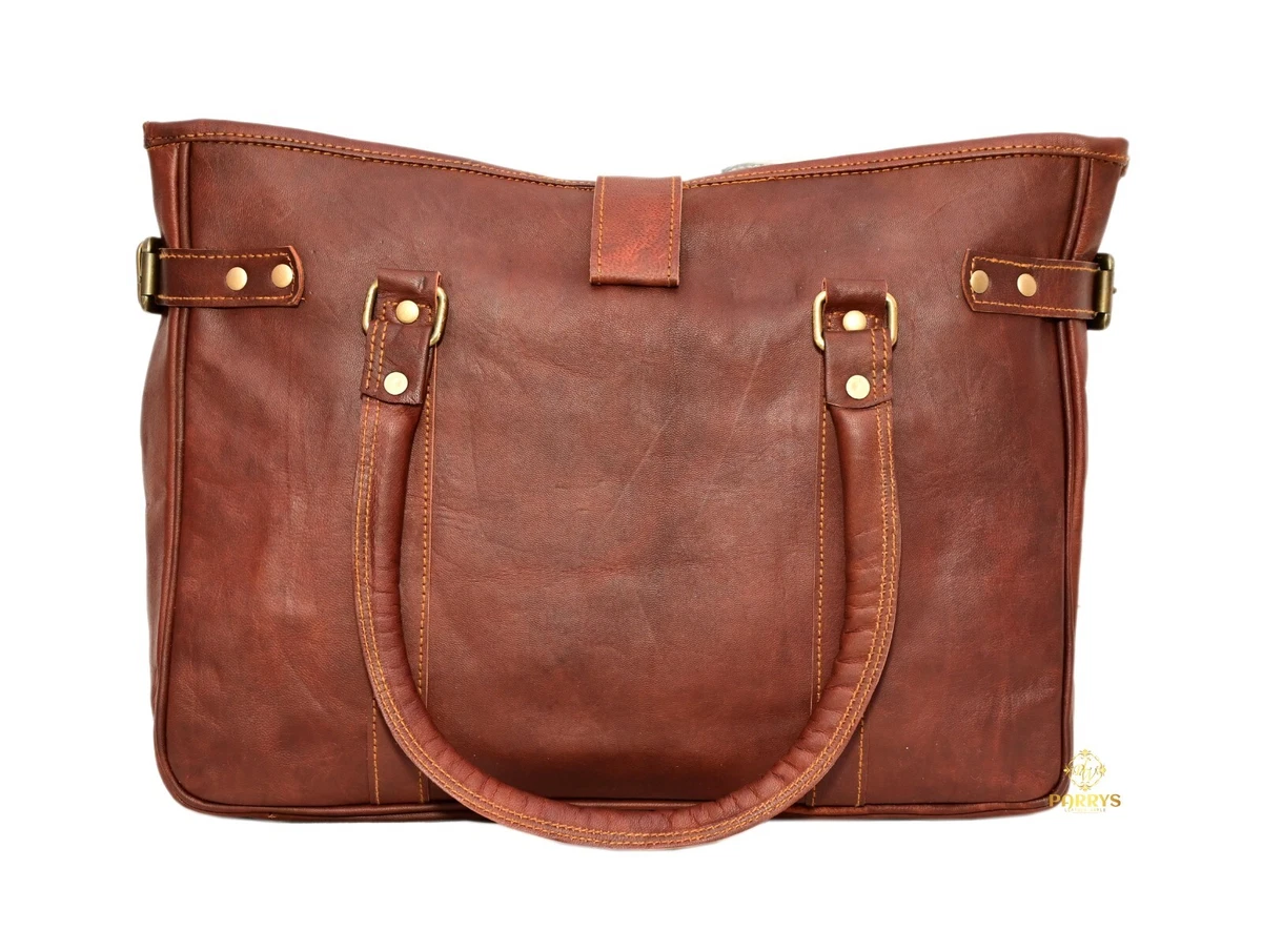 Leather laptop shoulder sale bag