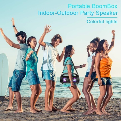 Compact 30W Bluetooth Speaker with Light Show & FM Radio - Ultimate Portable - Picture 4 of 9