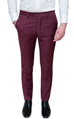pantaloni bordeaux uomo