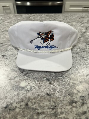 Rely on the Tiger Hat Exxon Cap Golf White Rope Snapback Adjustable NOS