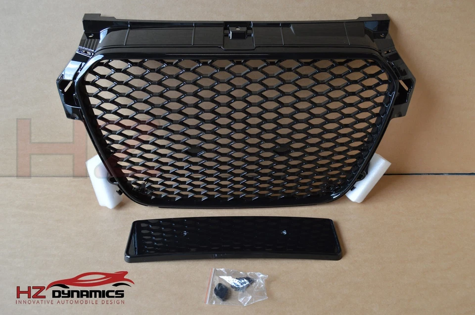 GLOSS BLACK FRONT GRILL GRILLE BADGELESS FOR 2010 2014 AUDI A1 S1 RS1 PLASTIC - Image 4 of 4