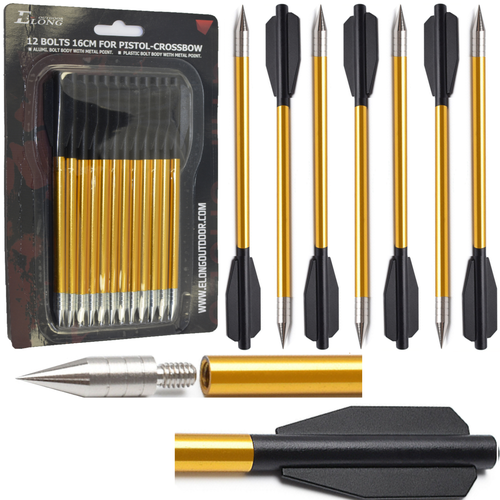 12 Aluminum Bolts 6.5 - Precise and Reliable for 50-80 LBS Mini Crossbows
