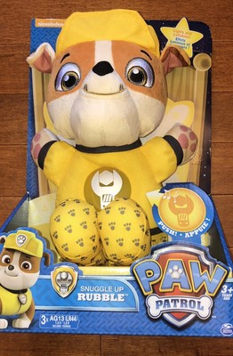 Paw Patrol Snuggle Up Pup Rubble Doll Toy Plush New Free Shipping | eBay