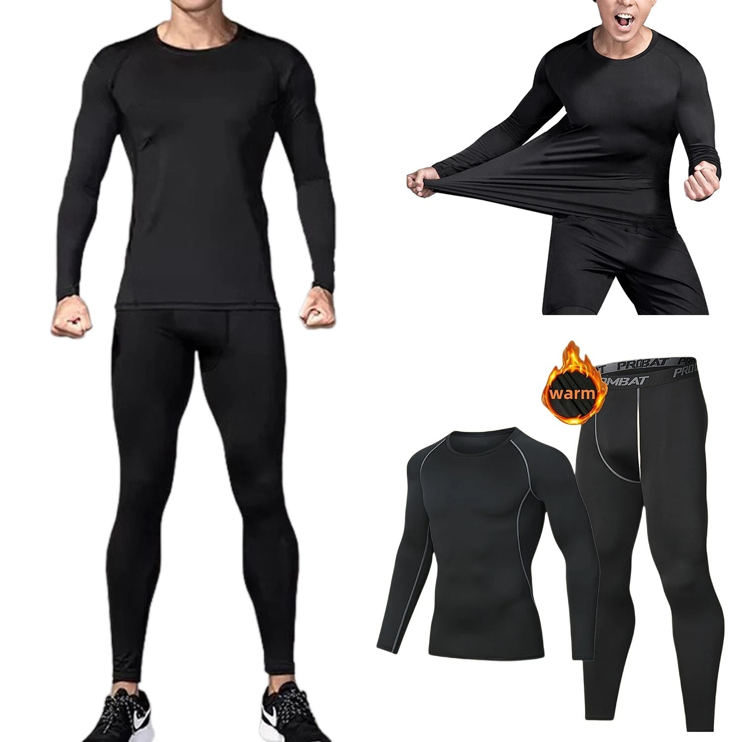 Men Thermal Underwear Set Fleece Lined Long Johns Winter Warm Base Layer Clothes
Opens in a new wind