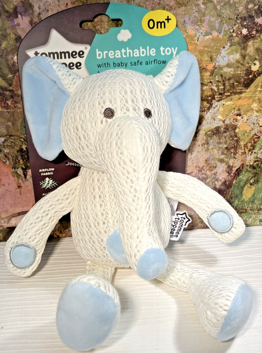 Tommee Tippee M White Blue Elephant Breathable Toy for sale