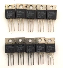 Set of 10 NOS Texas Instruments TI  7812C +12v Linear Voltage Regulator 1.5 amp