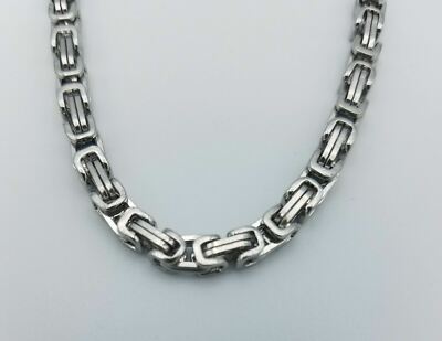 42'' STAINLESS STEEL SILVER 4MM  BYZANTINE TURKISH  BOX ROPE CHAIN NECKLACE