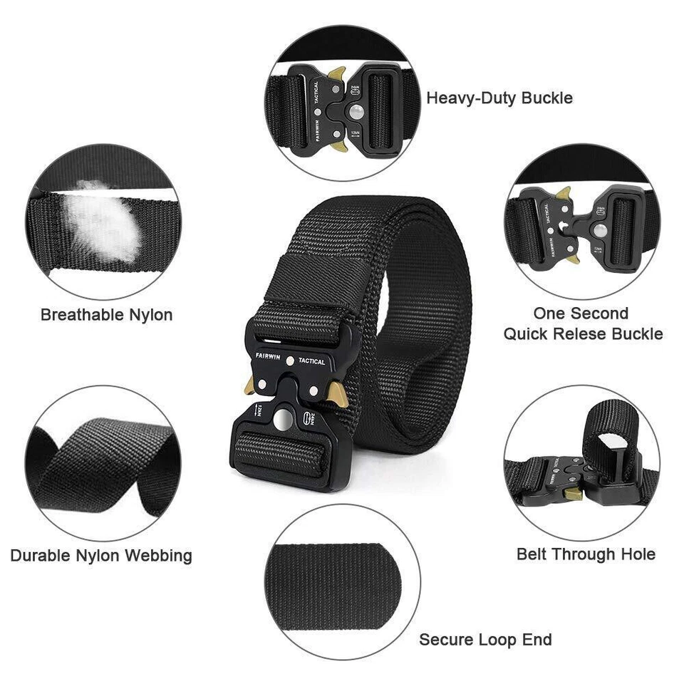 Cinturón táctico militar informal para hombre ejército ajustable liberación rápida pantalones cintura Foto 2 de 4