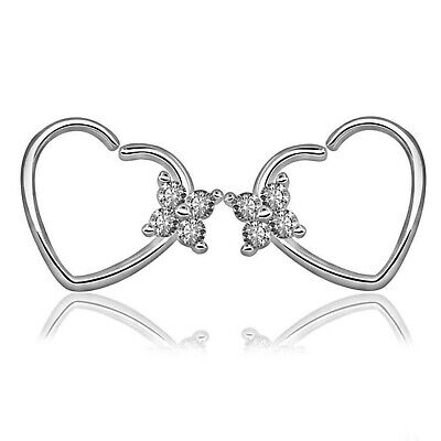 Heart Ring Piercing 16g Daith Hélice Rook Boucles D'Oreilles Véritable 1.2mm