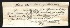 1843 Jabez Knowlton* Newburgh ME General Store 4 Mo. Promissory Note for $143.82