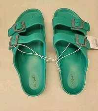 Cat And Jack Slip On Slide Sandal Kids Mint Green Girls XL 6 Great For Pool