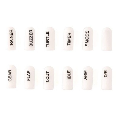 RadioMaster Labelled Silicon Switch Cover Set - Short (12pcs / White)