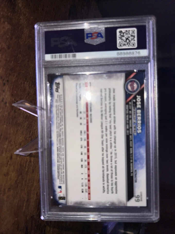 2016 Topps Chrome- Jose Berrrios #99 Rookie Refractor PSA Gem 💎 Como nuevo 10 novato Foto 2 de 3