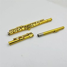 Vendita calda C Tune Flauto 17 tasti fori aperti rame oro laccato strumento