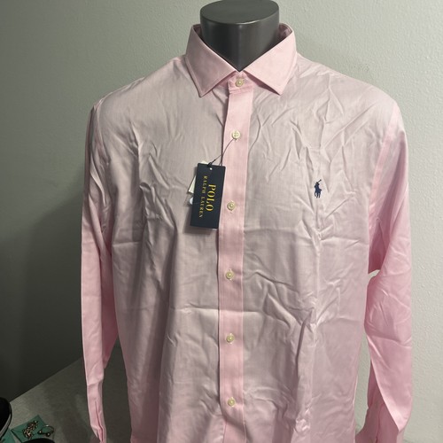 Men Polo Ralph Lauren Oxford Shirt Long Sleeve 17 1/2 - CLASSIC FIT - NWT Pink - Picture 5 of 7