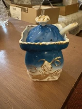 Vintage Porcelain Creamer and Sugar Bowl Set Hand Painted