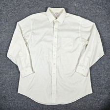 Brooks Brothers Madison Fit White Long Sleeve Button Down Dress Shirt Mens 17-35