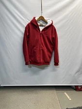 Men’s Heated Zip-Up Hoodie Jacket – Red & White – Size M