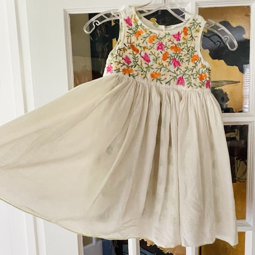 Little Handprint Girls Dress Size 4T Floral Embroidered Party Lined Flowy - Picture 14 of 14