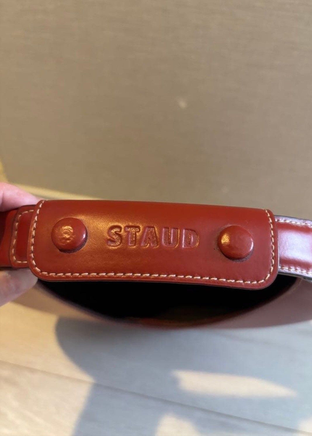 STAUD Good Night Moon Bag Red 30cm Fashion Handbag image 2