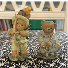 Cherished Teddies Lindsey Julianne Bear Figurine Set Resin Boxed 2002 MPN