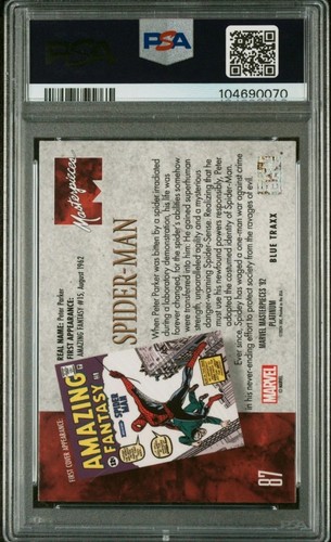 2024 Marvel Masterpieces '92 Platinum #87 Spider-Man Blue Traxx PSA 10 LOW POP🔥 - Picture 2 of 3