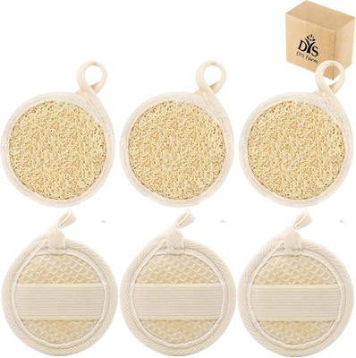 Face Exfoliating Loofah Pads Scrubber, 6 Pcs Luffa Facial Cleanser Sponges Brush