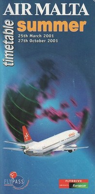 Air Malta timetable 2001/03/25