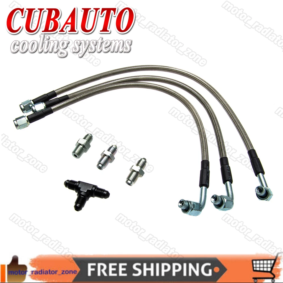 Stainless Steel Brake Boost Delete Lines Fit Honda Civic/Acura Integra 1992-2001 Foto 3 de 4