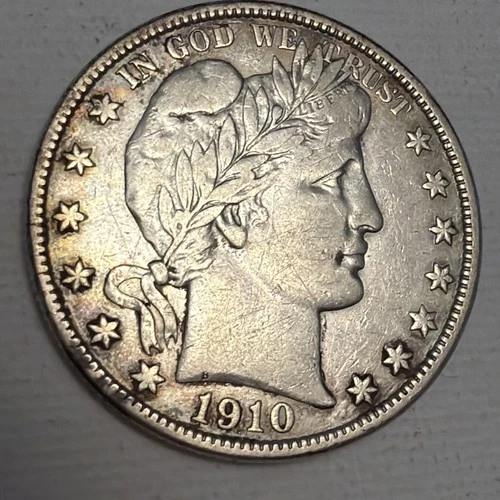 1910-S BARBER HALF DOLLAR - VF+/XF