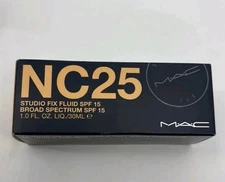 MAC NC25 Studio Fix Fluid SPF 15 Broad Spectrum New In Box